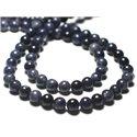 Fil 39cm 66pc env - Perles de Pierre - Saphir Bleu Boules 6mm