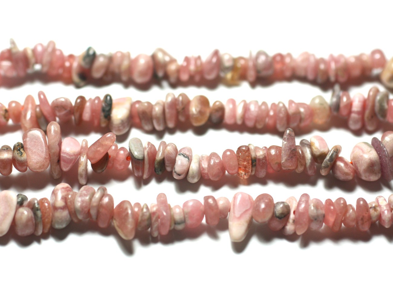 40pc - Perles de Pierre - Rhodochrosite Argentine Rocailles Chips 4-10mm - 8741140029354