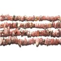 Fil 89cm 350pc env - Perles de Pierre - Rhodochrosite Argentine Rocailles Chips 4-10mm