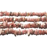 Fil 89cm 350pc env - Perles de Pierre - Rhodochrosite Argentine Rocailles Chips 4-10mm