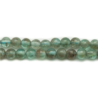 Fil 39cm 83pc env - Perles de Pierre - Apatite claire Boules 5mm