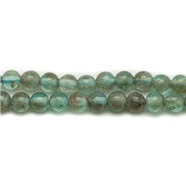 Wire approx 39cm 83pc - Stone Beads - Clear Apatite Balls 5mm