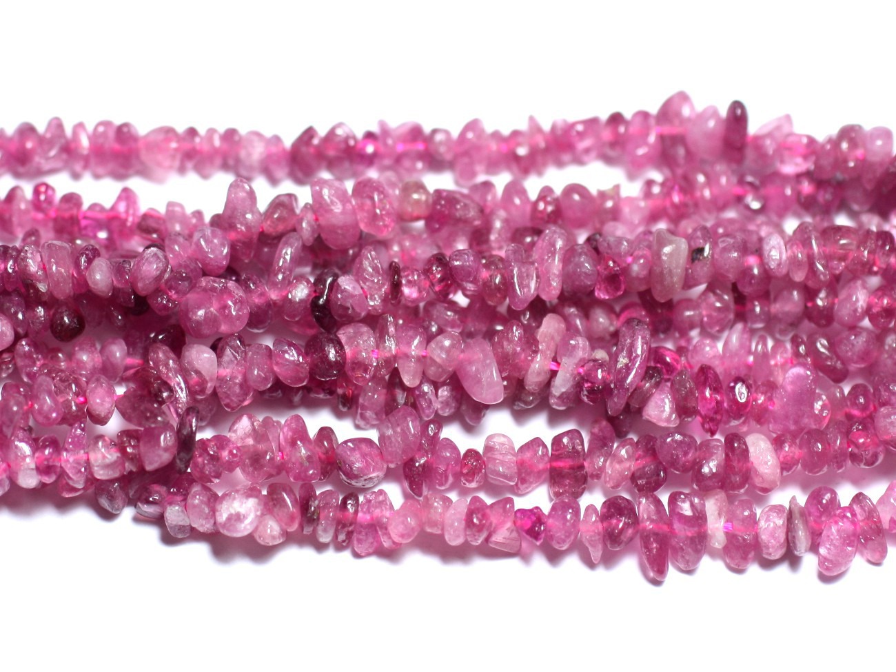 20pc - Perles de Pierre Rocailles Chips Tourmaline Rose 4-11mm - 7427039727013