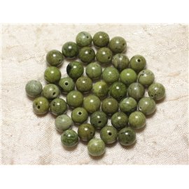 Rijg ongeveer 39cm 45pc - stenen kralen - Jade Nephrite Canada 8mm ballen