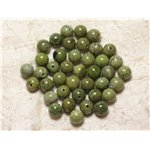 Fil 39cm 45pc env - Perles de Pierre - Jade Nephrite Canada Boules 8mm Fil 39cm 45pc env - Perles de Pierre - Jade Nephrite Canada Boules 8mm
