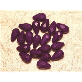 Filo 39 cm 23 pz circa - Perline sintetiche turchesi sfaccettate Gocce 16x9 mm viola