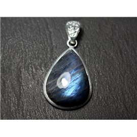 n25 - Ciondolo Argento 925 e Pietra - Goccia di Labradorite 32x23mm - 8741140027299