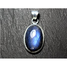 n28 - Ciondolo Argento 925 e Pietra - Labradorite Ovale 22x14mm - 8741140027329