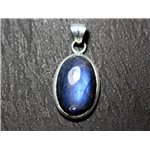 n28 - Pendentif Argent 925 et Pierre - Labradorite Ovale 22x14mm - 8741140027329