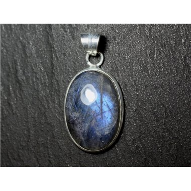 n32 - Pendentif Argent 925 et Pierre - Labradorite Ovale 24x16mm - 8741140027367