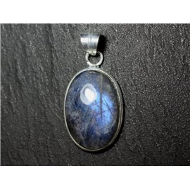 n32 - 925 Silver Pendant and Stone - Labradorite Oval 24x16mm - 8741140027367