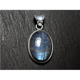 n33 - Ciondolo Argento 925 e Pietra - Labradorite Ovale 24x17mm - 8741140027374