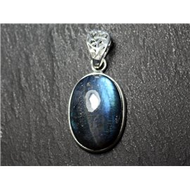 n34 - Ciondolo Argento 925 e Pietra - Labradorite Ovale 24x17mm - 8741140027381