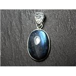 n34 - Pendentif Argent 925 et Pierre - Labradorite Ovale 24x17mm - 8741140027381