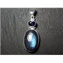 n37 - Pendentif Argent 925 et Pierre - Labradorite Ovale 25x17mm - 8741140027411