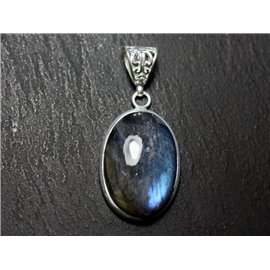 n42 - Ciondolo Argento 925 e Pietra - Labradorite Ovale 27x19mm - 8741140027466