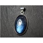 n47 - Pendentif Argent 925 et Pierre - Labradorite Ovale 30x19mm - 8741140027510