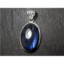 n50 - Ciondolo Argento 925 e Pietra - Labradorite Ovale 31x20mm - 8741140027541