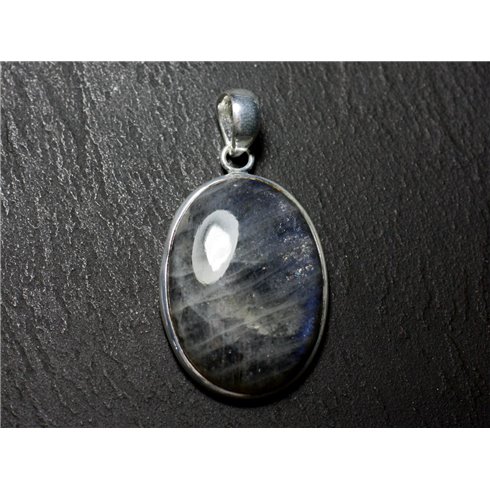 n51 - Pendentif Argent 925 et Pierre - Labradorite Ovale 32x23mm - 8741140027558