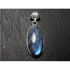 n52 - Pendentif Argent 925 et Pierre - Labradorite Ovale 32x17mm - 8741140027565