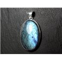 n59 - Pendentif Argent 925 et Pierre - Labradorite Ovale 36x24mm - 8741140027633