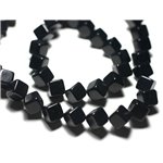 20pc - Perles de Pierre - Turquoise synthèse Cubes 8x8mm Noir - 7427039727174
