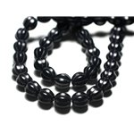 20pc - Perles de Pierre - Turquoise synthèse Boules Fleurs 9-10mm Noir - 7427039727242