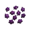 Fil 39cm 22pc env - Perles de Pierre Turquoise synthèse - Tortues 19x15mm Violet