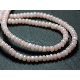 10pz - Perline di pietra - Rondelle opale rosa 6x3-4mm - 7427039727549