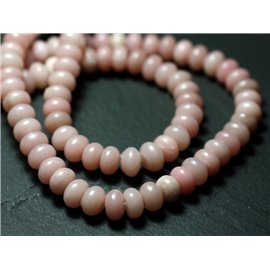 Filo 39 cm circa 78 pz - Perline di pietra - Rondelle opale rosa 8x4-5mm