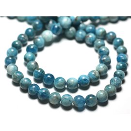 Fil 39cm 67pc env - Perles de Pierre - Apatite Boules 6mm Bleu