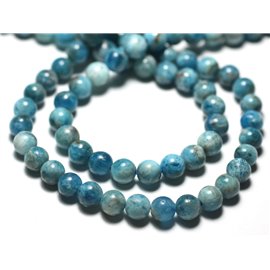Thread 39cm 67pc approx - Stone Beads - Apatite Balls 6mm Blue