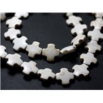 10pc - Perles de Pierre Turquoise Synthèse Croix 15mm Blanc - 7427039727785 10pc - Perles de Pierre Turquoise Synthèse Croix 15mm Blanc - 7427039727785