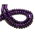Fil 39cm 100pc env - Perles de Pierre Turquoise Synthèse Rondelles 6x4mm Violet