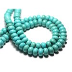 40pc - Perles de Pierre Turquoise Synthèse Rondelles 4x2mm Bleu Turquoise - 7427039728119