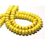 40pc - Perles de Pierre Turquoise Synthèse Rondelles 4x2mm Jaune - 7427039728157
