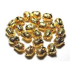 4pc - Golden Metal Beads Buddha Quality 11mm - 7427039728218