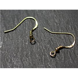 1 par - Pendientes de gancho chapados en oro 19x17mm - 7427039728232