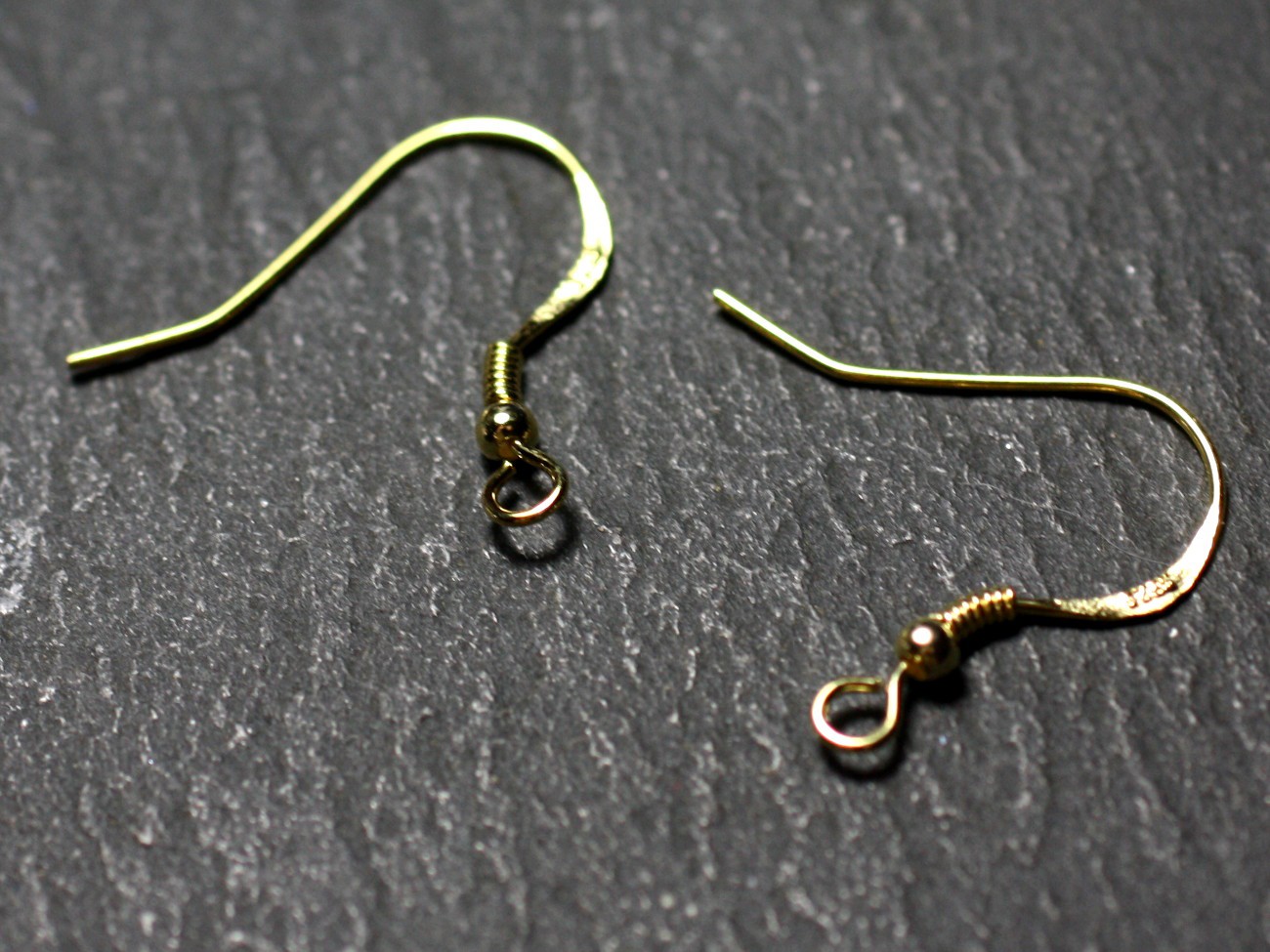 1 paire - Crochets Boucles d'Oreilles Plaqué Or fin 19x17mm - 7427039728232