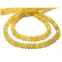 Fil 34cm 110pc env - Perles de Pierre - Jade Rondelles Facettées 4x2mm Jaune Or