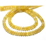 Fil 34cm 110pc env - Perles de Pierre - Jade Rondelles Facettées 4x2mm Jaune Or