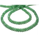 Fil 39cm 145pc env - Perles de Pierre - Jade Rondelles Facettées 4x2mm Vert clair