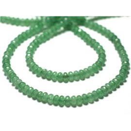 Hilo 39cm aprox 145pc - Cuentas de Piedra - Rondelles Facetadas Jade 4x2mm Verde Claro