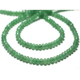 Thread 39cm approx 145pc - Stone Beads - Jade Faceted Rondelles 4x2mm Light green