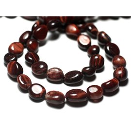 10pc - Stone Beads - Bull's Eye Oval Olives 7-11mm - 7427039728300