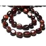 10pc - Perles de Pierre - Oeil de Taureau Olives Ovales 7-11mm - 7427039728300