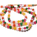 25pc - Perles de Pierre - Jade Boules 4mm Multicolore - 7427039728355