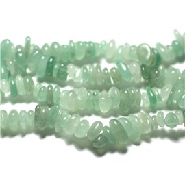 Thread 89cm approx 300pc - Stone Beads - Green Aventurine Rocailles Chips 4-10mm