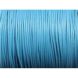 Bobine 180 mètres - Fil Cordon Coton Ciré 1mm Bleu Turquoise Azur