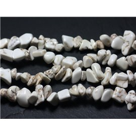 Hilo 89cm 220pc aprox - Cuentas de piedra turquesa sintética - Chips de semillas 5-10mm Blanco